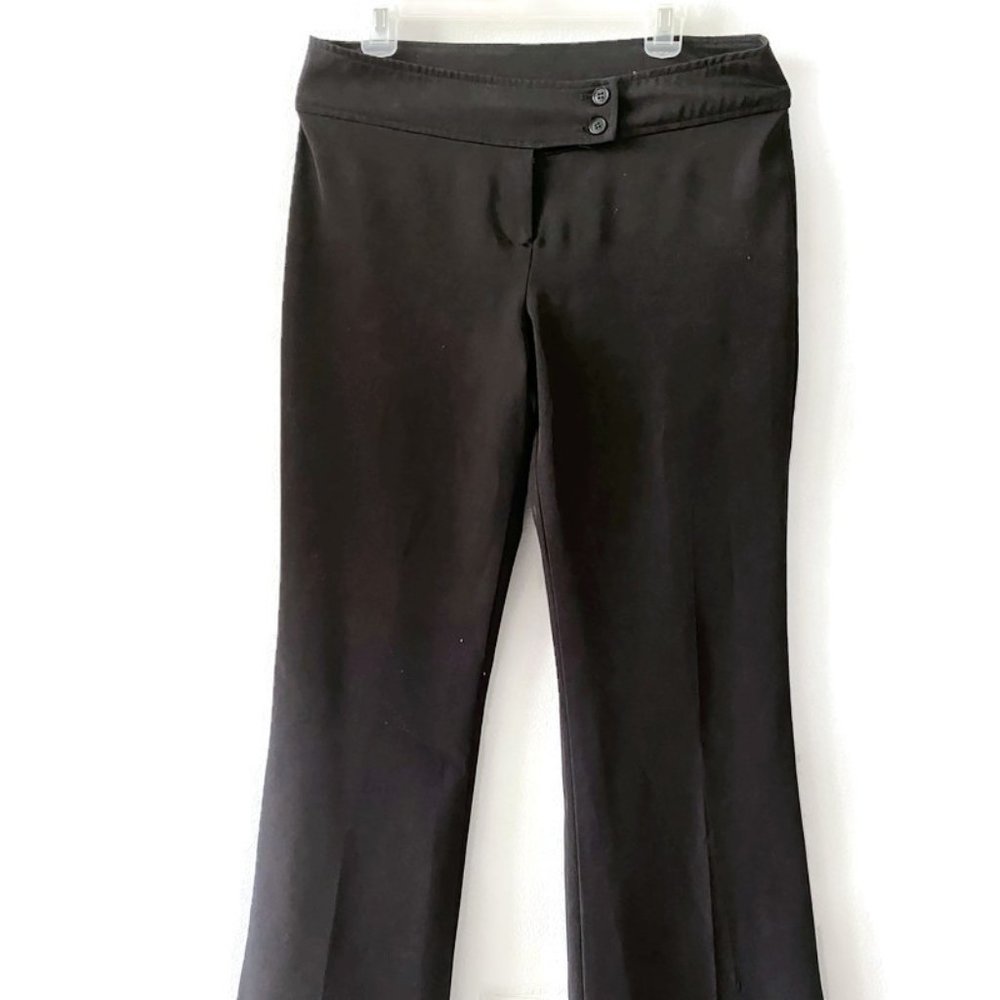 CG Women's Black with Button Dress Pants Wide Leg Size: Large